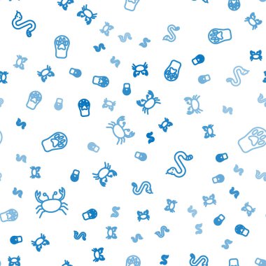 Yengeç, Yılan ve Pençe çizgilerini kusursuz desene göre ayarlayın. Vektör.