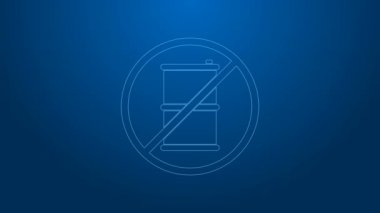 Beyaz hat. Mavi arka planda benzin ikonu namlusu yok. Dizel gaz ikonu. 4K Video hareketli grafik canlandırması