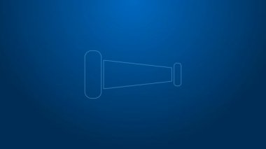 Beyaz çizgi sanayi metalik boru ikonu mavi arka planda izole edildi. Tesisat boru hattının farklı şekillerde parçaları. 4K Video hareketli grafik canlandırması