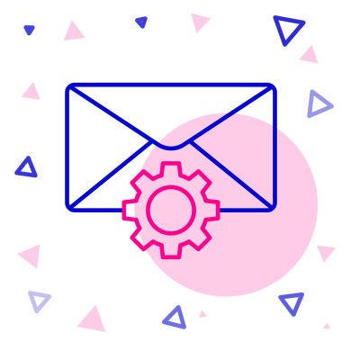 Satır Zarfı ayarı simgesi beyaz arkaplanda izole edildi. Renkli taslak konsepti. Vektör İllüstrasyonu.