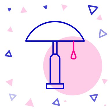 Çizgi Masa Lambası simgesi beyaz arkaplanda izole edildi. Renkli taslak konsepti. Vektör İllüstrasyonu.