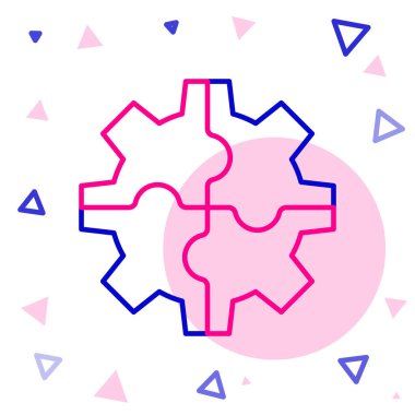 Çizgi Dişli simgesi beyaz arkaplanda izole edildi. Çarklı teçhizat ayarları. İşçi sembolü. Renkli taslak konsepti. Vektör İllüstrasyonu.