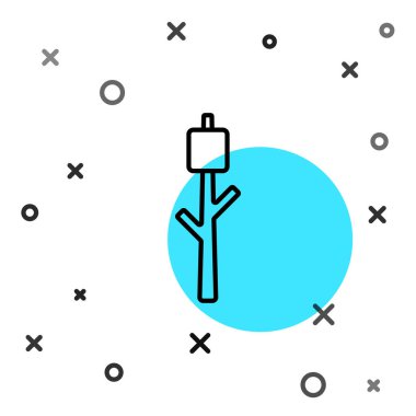 Çubuk simgesinde siyah çizgi şekerlemesi beyaz arkaplanda izole edilmiş. Rastgele dinamik şekiller. Vektör.