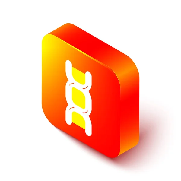 Isometrische Linie Dna Symbol Symbol Isoliert Auf Weißem Hintergrund Orangefarbene — Stockvektor