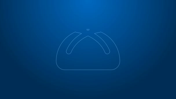 White line Easter cake icon isolated on blue background. Happy Easter. 4K Video motion graphic animation — Stock Video