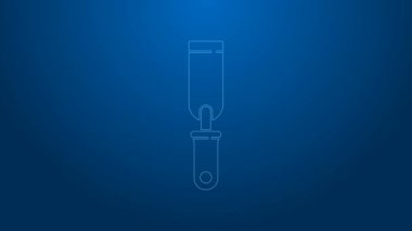 Beyaz çizgi Rasp metal dosya simgesi mavi arkaplanda izole edildi. Ahşap ve metalle çalışmak için Rasp. Tezgah ve atölye için alet. 4K Video hareketli grafik canlandırması