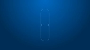 Mavi arkaplanda beyaz çizgi tırnak dosya simgesi izole edildi. Manikür aleti. 4K Video hareketli grafik canlandırması