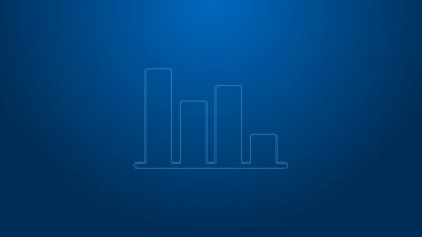 Mavi arkaplanda beyaz çizgi pasta grafiği bilgi simgesi izole edildi. Diyagram çizelgesi. 4K Video hareketli grafik canlandırması