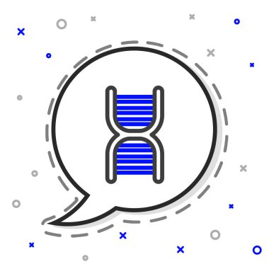 Beyaz arkaplanda izole edilmiş çizgi DNA sembolü. Renkli taslak konsepti. Vektör İllüstrasyonu.