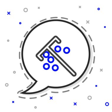 Çip simgesi için çizgi çubuğu beyaz arkaplanda izole edildi. Kumarhane kumarı. Renkli taslak konsepti. Vektör İllüstrasyonu.