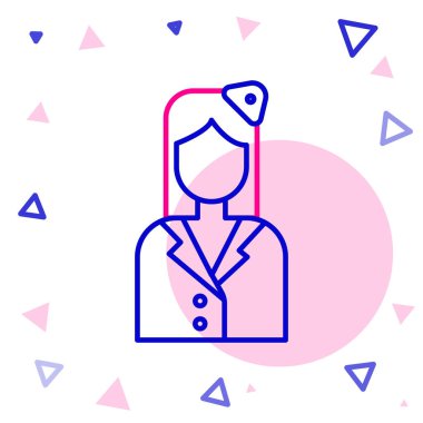 Hostes simgesi beyaz arkaplanda izole edildi. Renkli taslak konsepti. Vektör İllüstrasyonu.