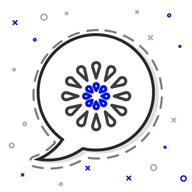 Firework çizgi simgesi beyaz arkaplanda izole edildi. Eğlence partisi anlayışı. Patlayıcı havai fişek sembolü. Renkli taslak konsepti. Vektör İllüstrasyonu.