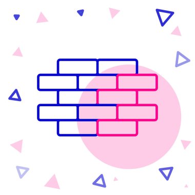 Line Bricks simgesi beyaz arkaplanda izole edildi. Renkli taslak konsepti. Vektör İllüstrasyonu.