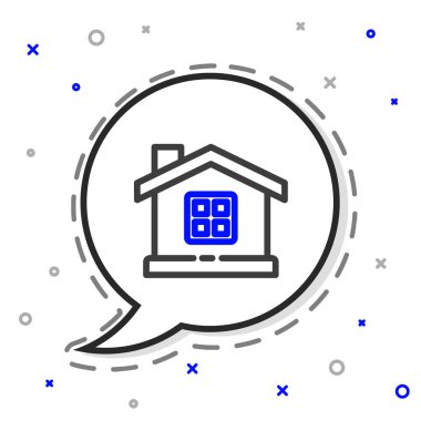 Hat Evi simgesi beyaz arkaplanda izole edildi. Ev sembolü. Renkli taslak konsepti. Vektör İllüstrasyonu.