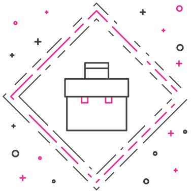 Satır Evrak Çantası simgesi beyaz arkaplanda izole edildi. İş ilanı. İş portföyü. Renkli taslak konsepti. Vektör İllüstrasyonu.