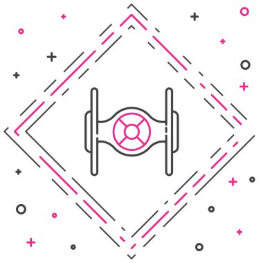 Kozmik çizgi simgesi beyaz arkaplanda izole edildi. Renkli taslak konsepti. Vektör.