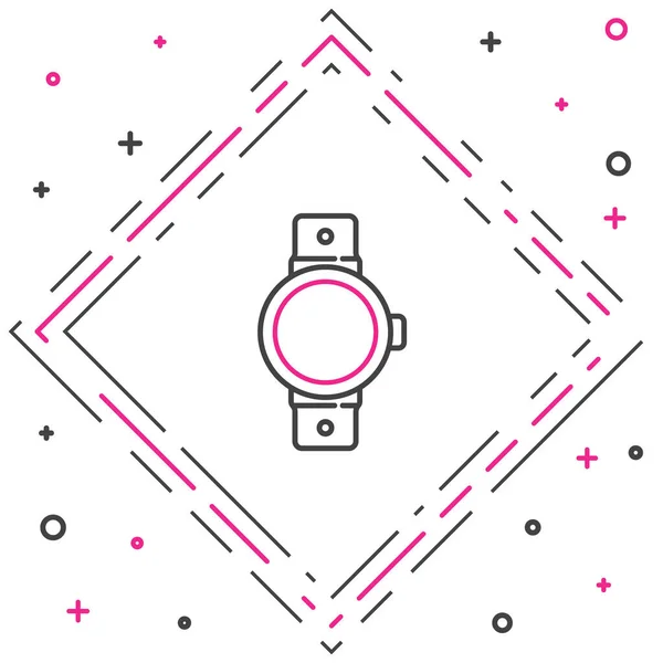 Γραμμή Εικονίδιο Smartwatch Απομονώνονται Λευκό Φόντο Πολύχρωμο Περίγραμμα Έννοια Διάνυσμα — Διανυσματικό Αρχείο