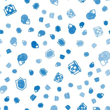 Çizgi parmak izini kalkanda, dizüstü bilgisayarı yüz tanımada ayarlayın ve kusursuz desene kilitlenin. Vektör.