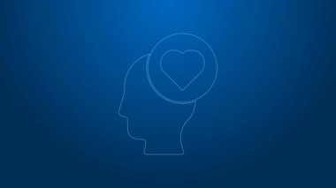 Kırık kalp ya da boşanma simgesi mavi arka planda izole edilmiş. Aşk sembolü. Sevgililer Günü. 4K Video hareketli grafik canlandırması