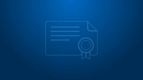 白线证书模板图标孤立在蓝色背景上 成绩 奖励 学位 助学金 文凭等概念 4k视频运动图形动画 图库视频影像 C Vectorstockvadim 白线证书模板图标孤立在蓝色背景上 成绩 奖励 学位 助学金 文凭等概念 4k视频运动图形动画 图库视频影像 C Vectorstockvadim