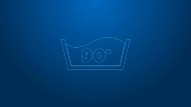 Beyaz çizgi, mavi arka planda 90 derecenin altına iniyor. Sıcaklık temizleme. 4K Video hareketli grafik animasyonu