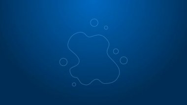 Beyaz çizgi su sızıntısı ikonu mavi arkaplanda izole edildi. 4K Video hareketli grafik canlandırması