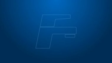 Beyaz çizgi su musluğu simgesi mavi arkaplanda izole edildi. 4K Video hareketli grafik canlandırması