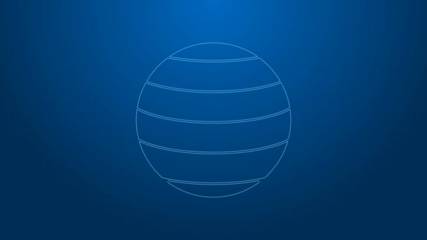 Línea blanca Planeta Venus icono aislado sobre fondo azul. Animación gráfica de vídeo 4K — Vídeo de stock