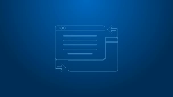 Icona di design UX o UI linea bianca isolata su sfondo blu. Animazione grafica 4K Video motion — Video Stock