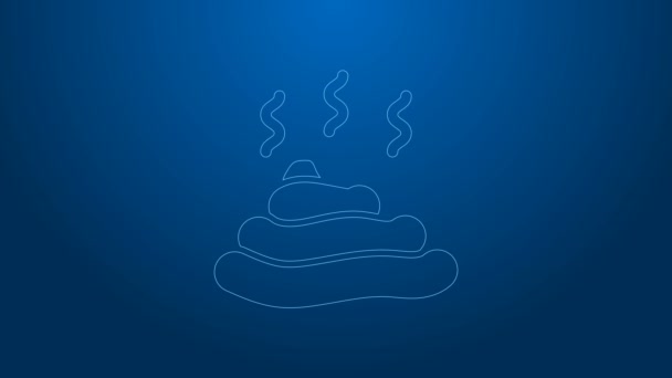 White line Shit icon isolated on blue background. 4K Video motion graphic animation — ストック動画