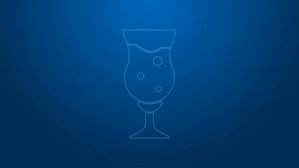 ホワイトラインブルーを基調としたビールアイコンのグラス。4Kビデオモーショングラフィックアニメーション — ストック動画