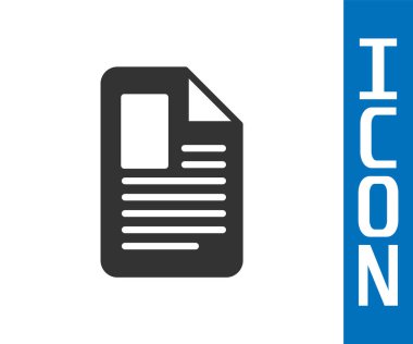 Gri Dosya belgesi simgesi beyaz arkaplanda izole edildi. Kontrol listesi simgesi. İş konsepti. Vektör