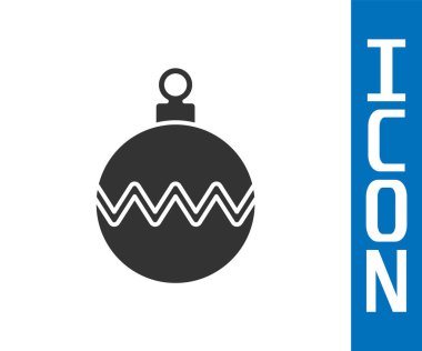 Beyaz arka planda izole edilmiş gri Noel balosu ikonu. Mutlu Noeller ve mutlu yıllar. Vektör.