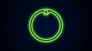 Parlayan neon hattı kesme tahtası simgesi siyah arkaplanda izole edildi. Kesme tahtası sembolü. 4K Video hareketli grafik canlandırması