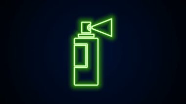 Parlayan neon hattı Parfüm ikonu siyah arkaplanda izole edildi. 4K Video hareketli grafik canlandırması