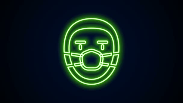 Glödande neon line Läkare patolog ikon isolerad på svart bakgrund. 4K Video motion grafisk animation — Stockvideo