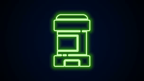 Świecąca neonowa linia Antiperspirant dezodorant roll ikona izolowana na czarnym tle. Kosmetyk do higieny ciała. 4K Animacja graficzna ruchu wideo — Wideo stockowe