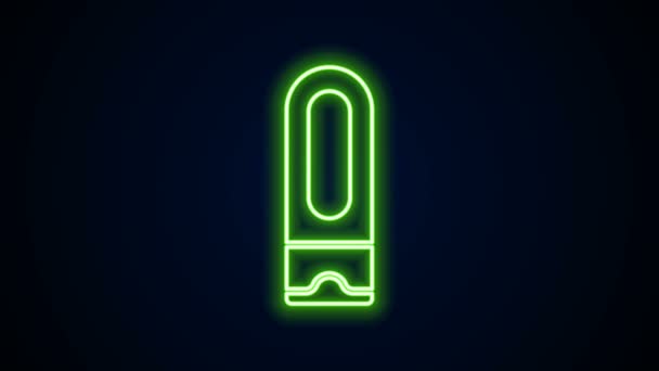 Glowing neon line Bottle of shampoo icon isolated on black background. 4K Video motion graphic animation — Stock Video