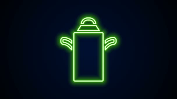 Linea neon incandescente Can contenitore per icona del latte isolato su sfondo nero. Animazione grafica 4K Video motion — Video Stock