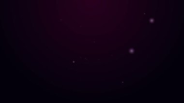 Parlayan neon hattı Sunucu, Data, Web sunucu simgesi siyah arkaplanda izole edildi. 4K Video hareketli grafik canlandırması