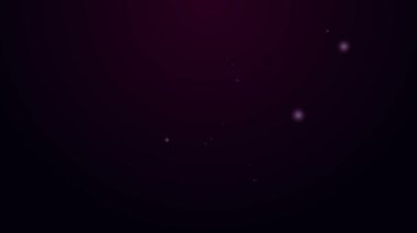 Parlayan neon hattı analist mühendis simgesi siyah arkaplanda izole edildi. 4K Video hareketli grafik canlandırması