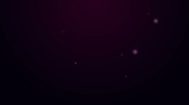 Parlayan neon hattı Tarayıcı dosya simgesi siyah arkaplanda izole edildi. 4K Video hareketli grafik canlandırması