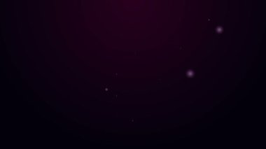 Parlayan neon hattı Network bağlantı simgesi siyah arkaplanda izole edildi. Sosyal teknoloji. Bulut hesaplama konsepti. 4K Video hareketli grafik canlandırması