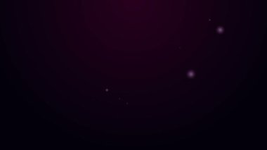 Parlayan neon hattı İsviçre çakısı ikonu siyah arka planda izole edildi. Çoklu alet, çok amaçlı çakı. Çok fonksiyonlu bir alet. 4K Video hareketli grafik canlandırması