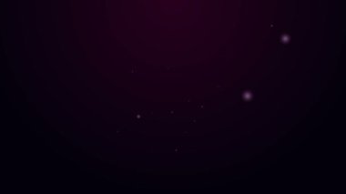 Parlayan neon çizgi kartuş simgesi siyah arkaplanda izole edildi. Av tüfeği av tüfeği fişeği. Tüfek mermisi ikonu. 4K Video hareketli grafik canlandırması