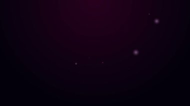 Parlayan neon hattı Whistle simgesi siyah arkaplanda izole edildi. Hakem sembolü. Spor ve spor burcu. 4K Video hareketli grafik canlandırması