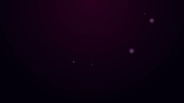 Parlayan neon hattı Polis vücut kamerası ikonu siyah arkaplanda izole edildi. 4K Video hareketli grafik canlandırması