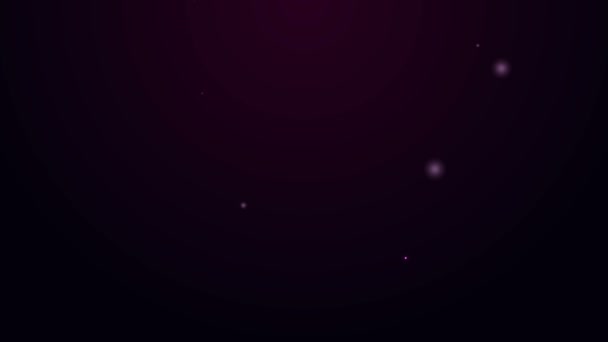 Ragyogó neon vonal Hunter csizma ikon elszigetelt fekete háttér. 4K Videó mozgás grafikus animáció — Stock videók