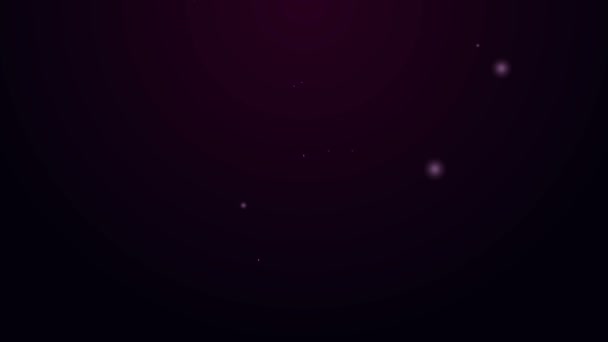 Linha de néon brilhante Ícone de espremedor de frutas cítricas isolado no fundo preto. Animação gráfica em movimento de vídeo 4K — Vídeo de Stock