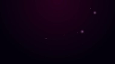 Parlayan neon hattı Sünger simgesi siyah arkaplanda izole edildi. Bulaşık yıkamak için bir tutam Bast. Temizlik servisi logosu. 4K Video hareketli grafik canlandırması